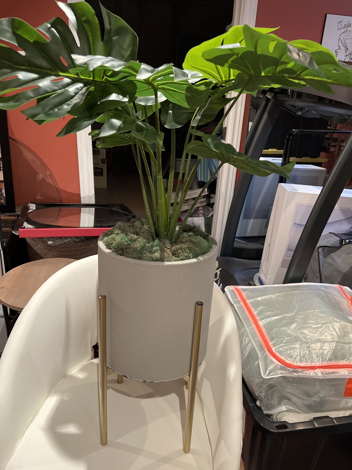 Faux plant with stand