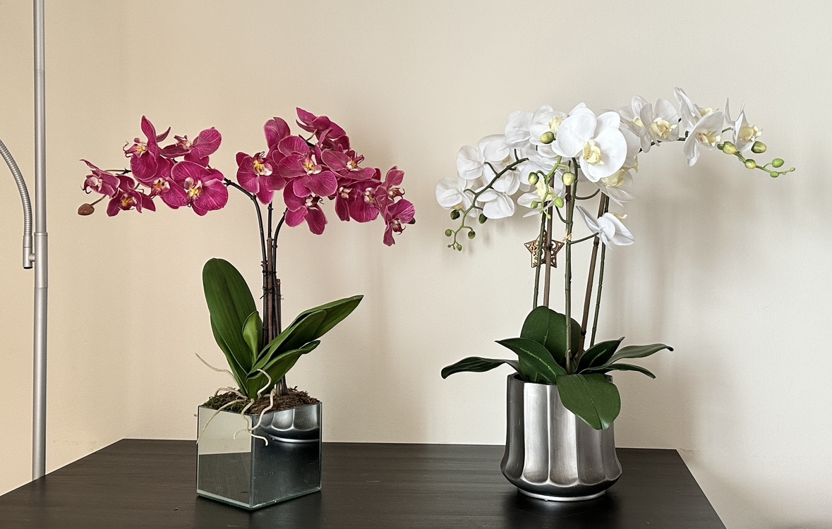 Artificial orchid plants with unique pots - photo 3