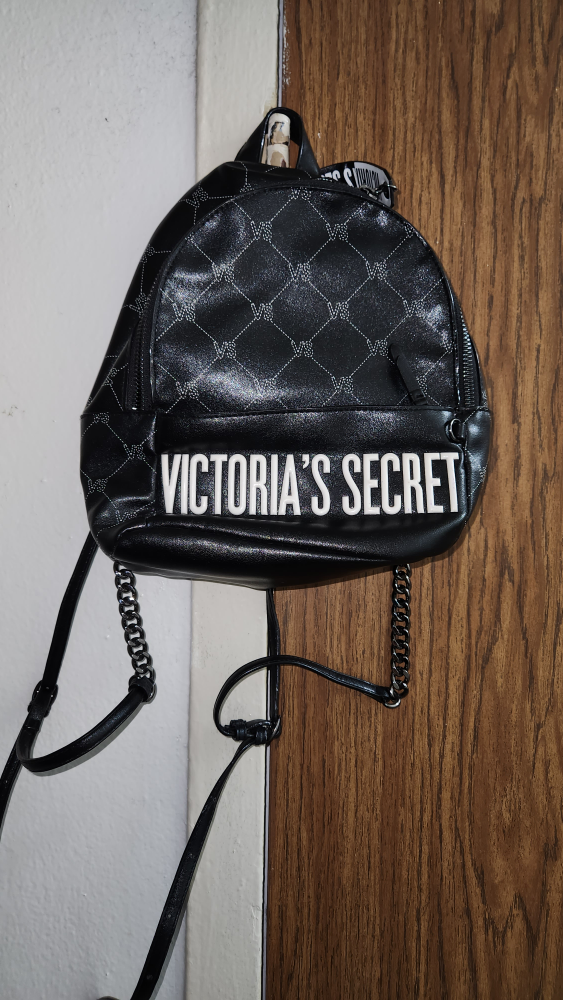 Victoria’s Secret Black White Monogram Small City Backpack Bag