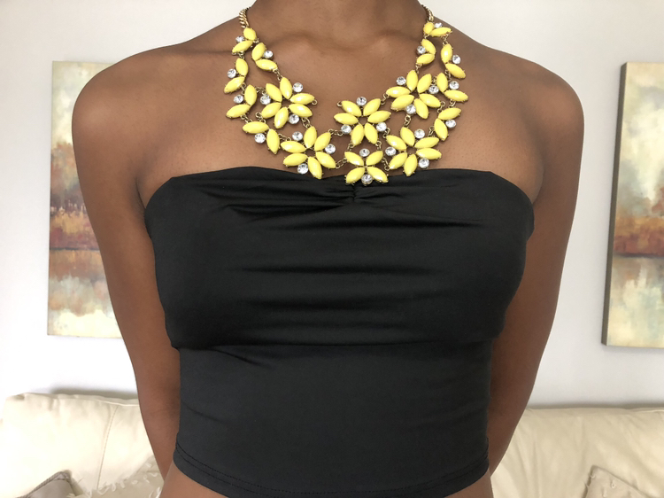 Yellow statement piece necklace