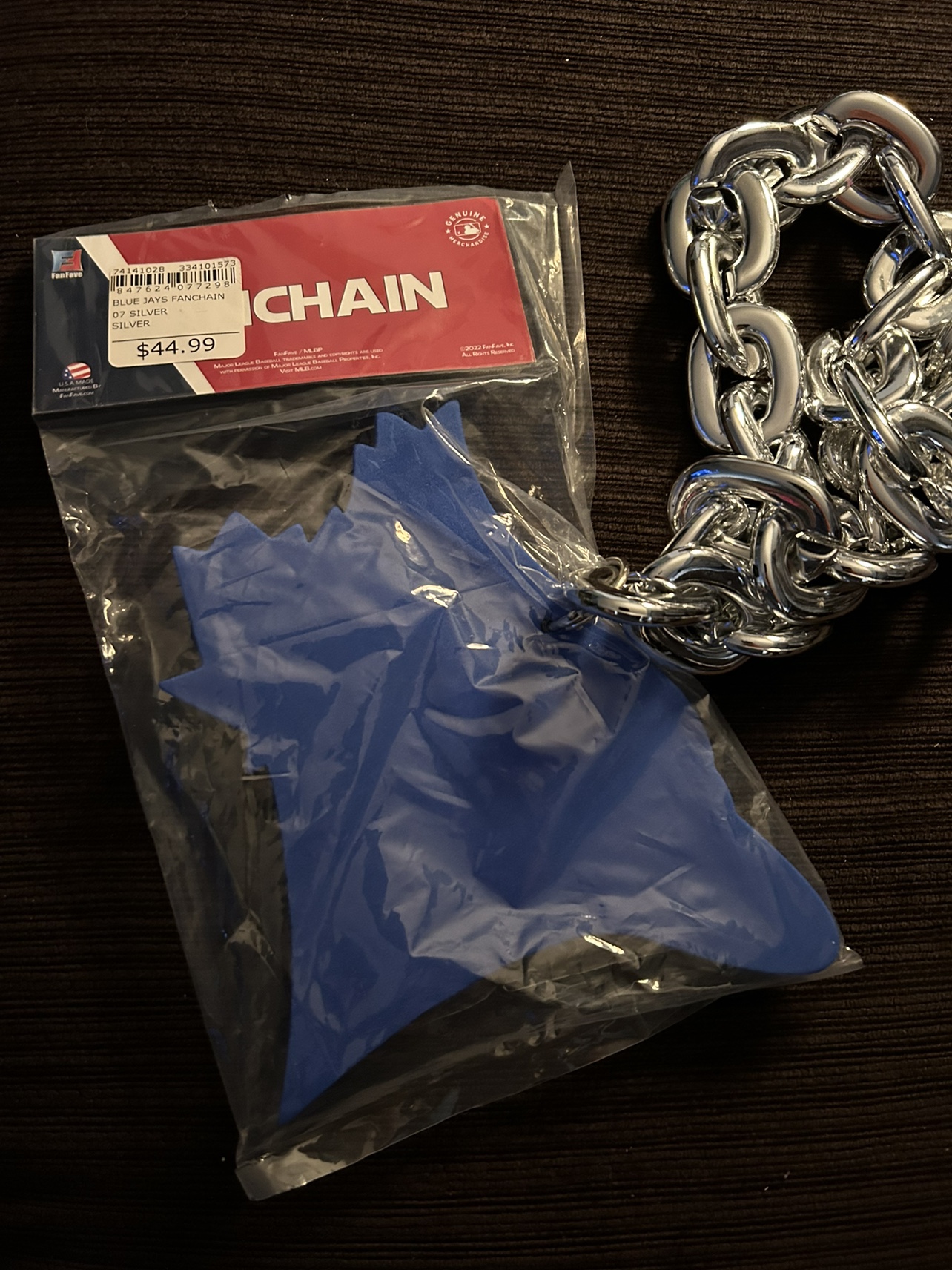 New MLB Toronto Blue Jays Jumbo Big Fan Chain Necklace image indicator(2)