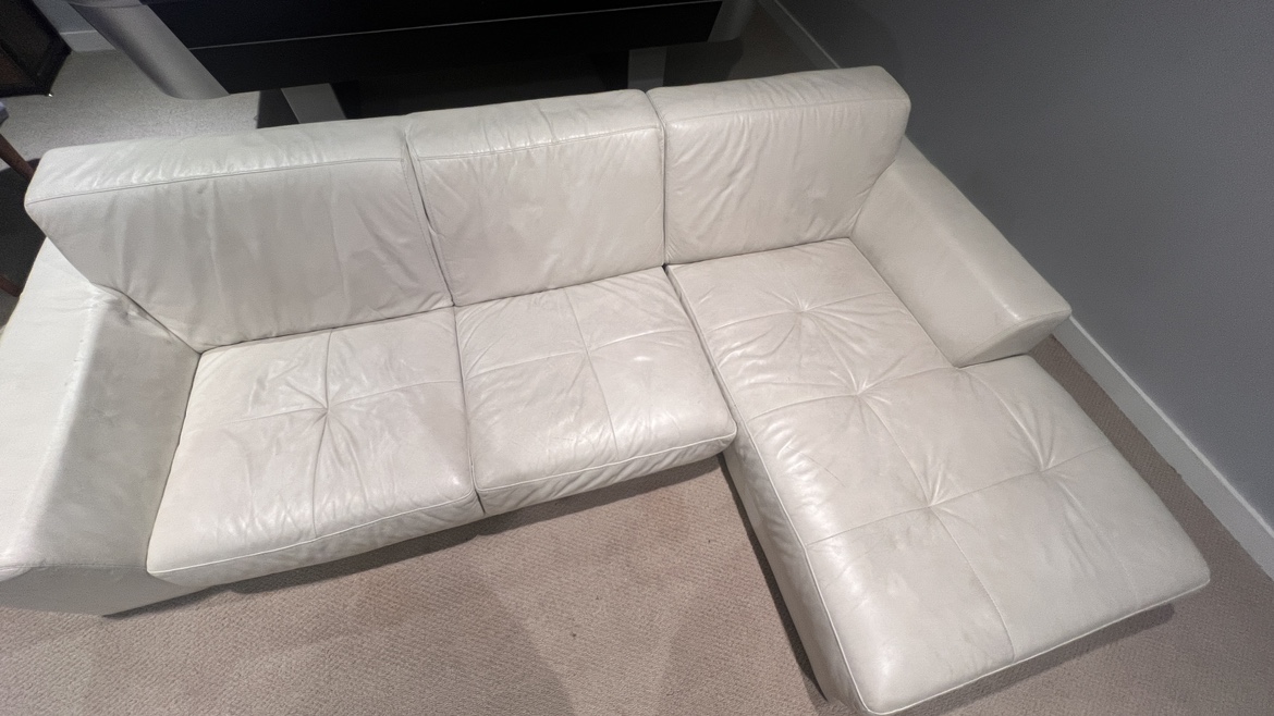 White leather sectional - photo 2