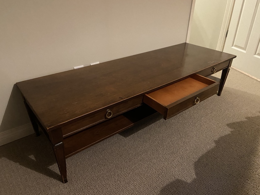 Dark Wood Walnut Coffee Table