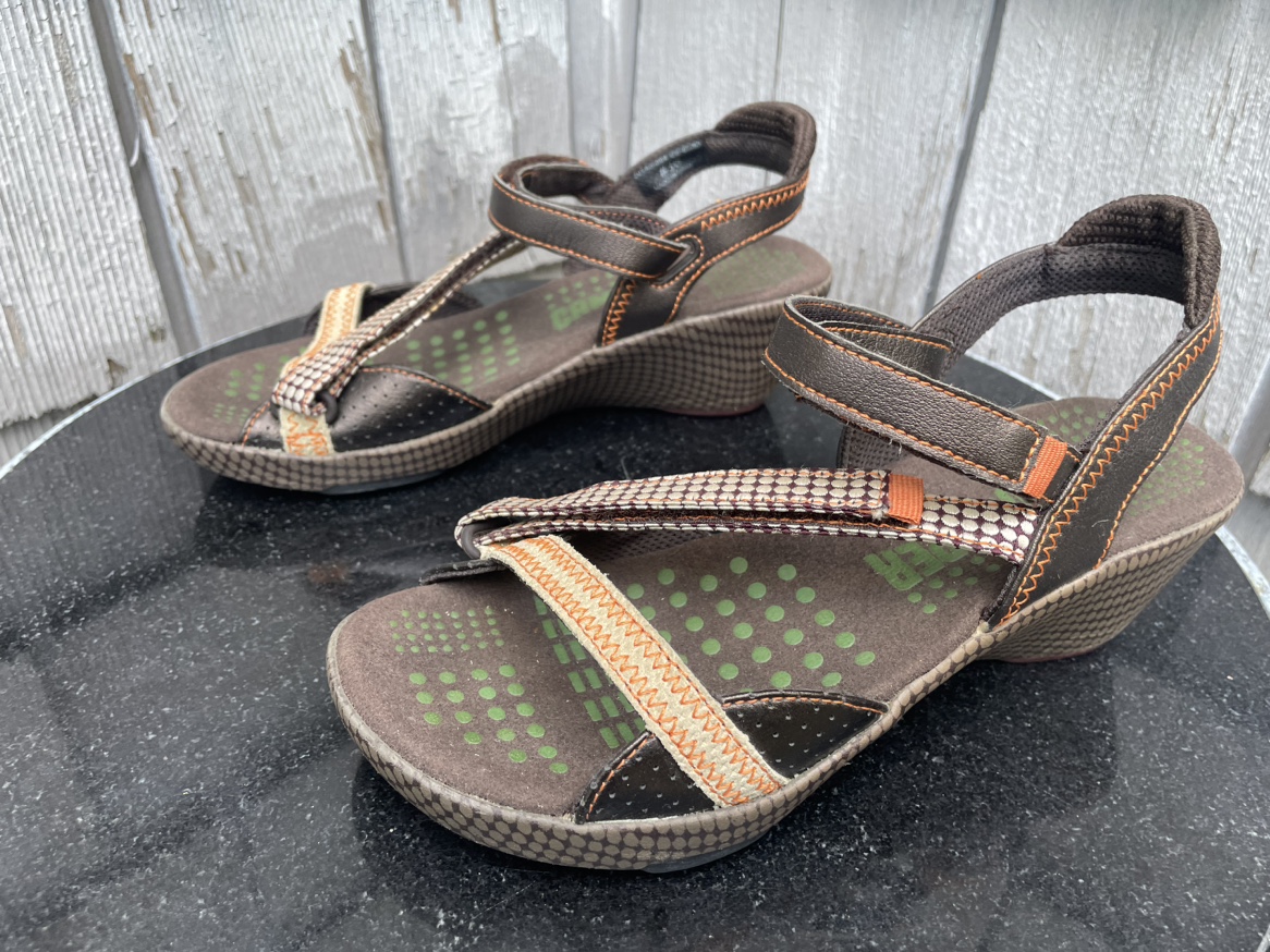Camper Brown strapping wedge sandals women’s size 6, barely worn image indicator(6)