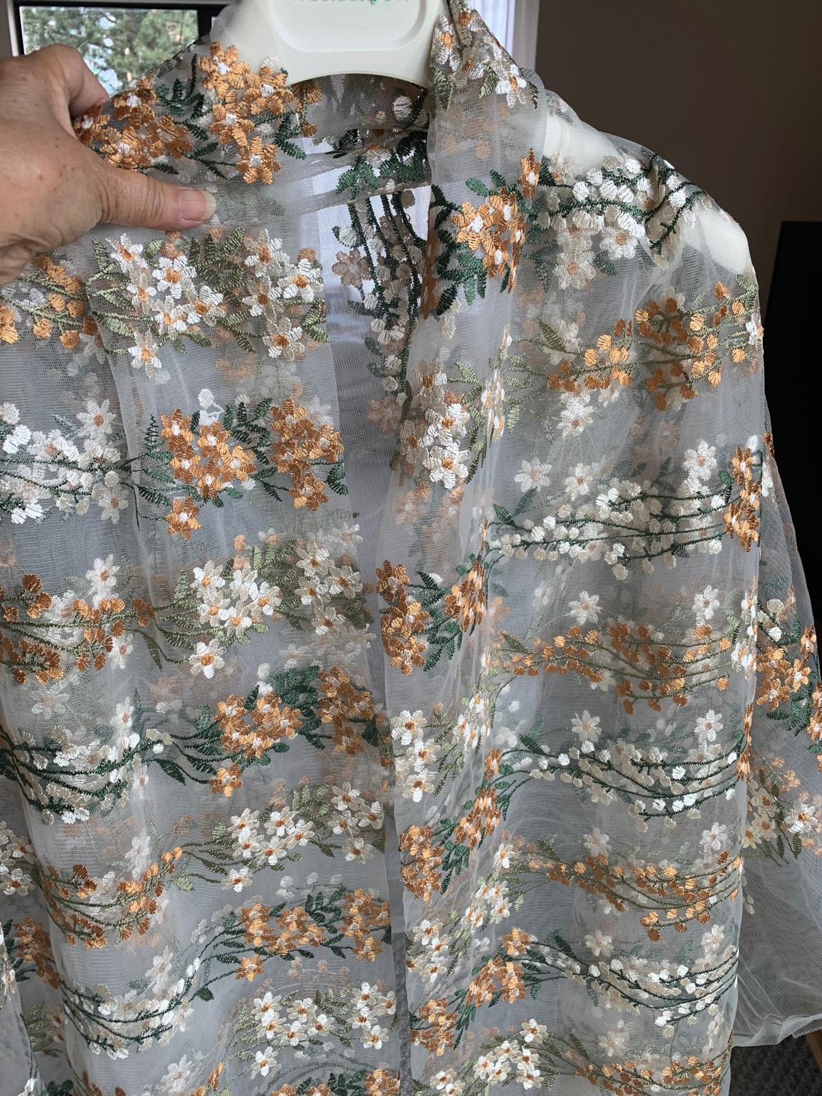 1 pc lace with flowering embroidery