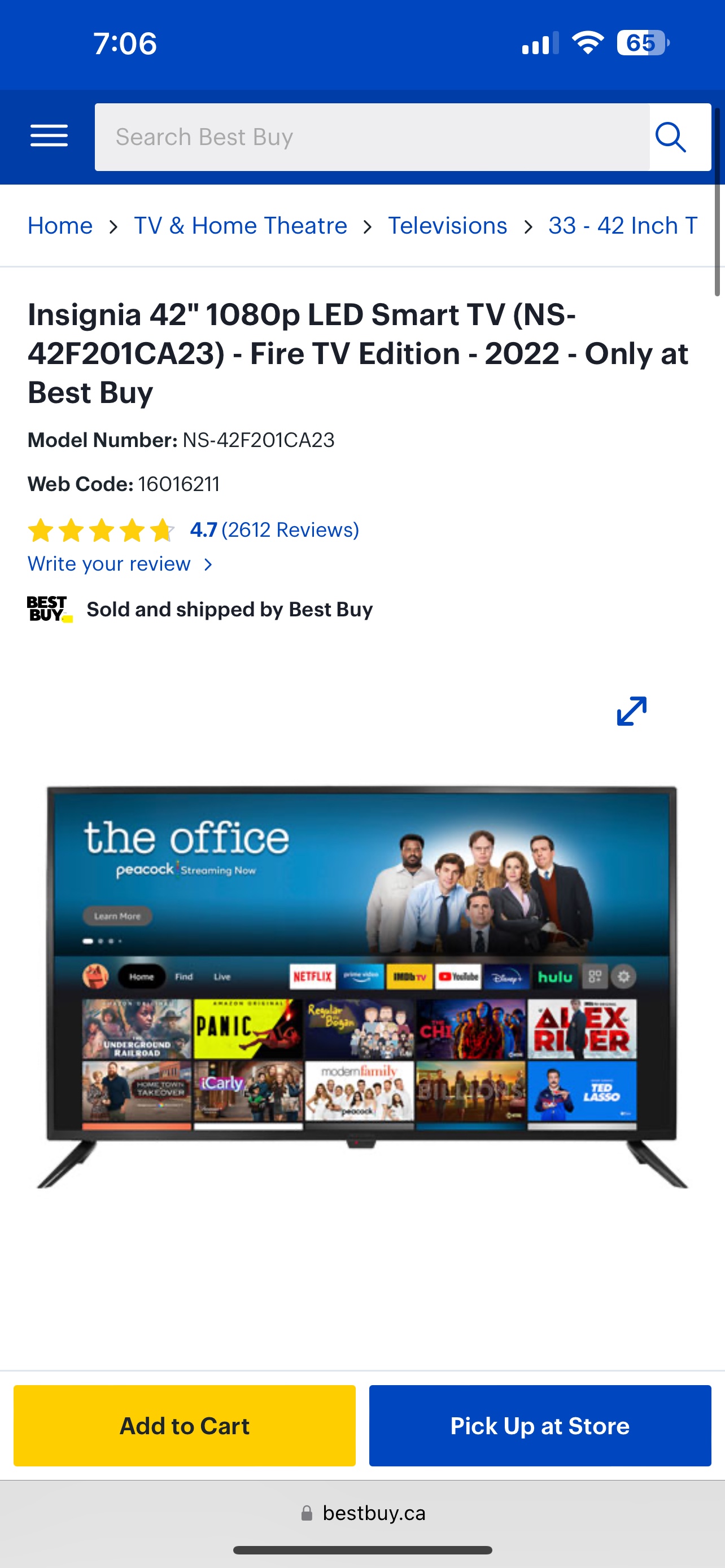 Insignia 42" 1080p LED Smart TV - photo 3