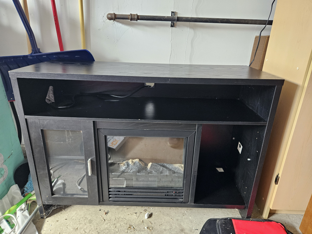 TV cabinet with built in fireplace