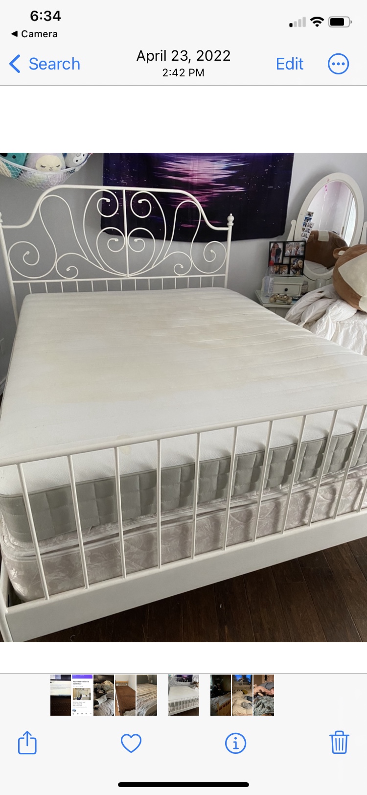 White metal bed frame thumbnail