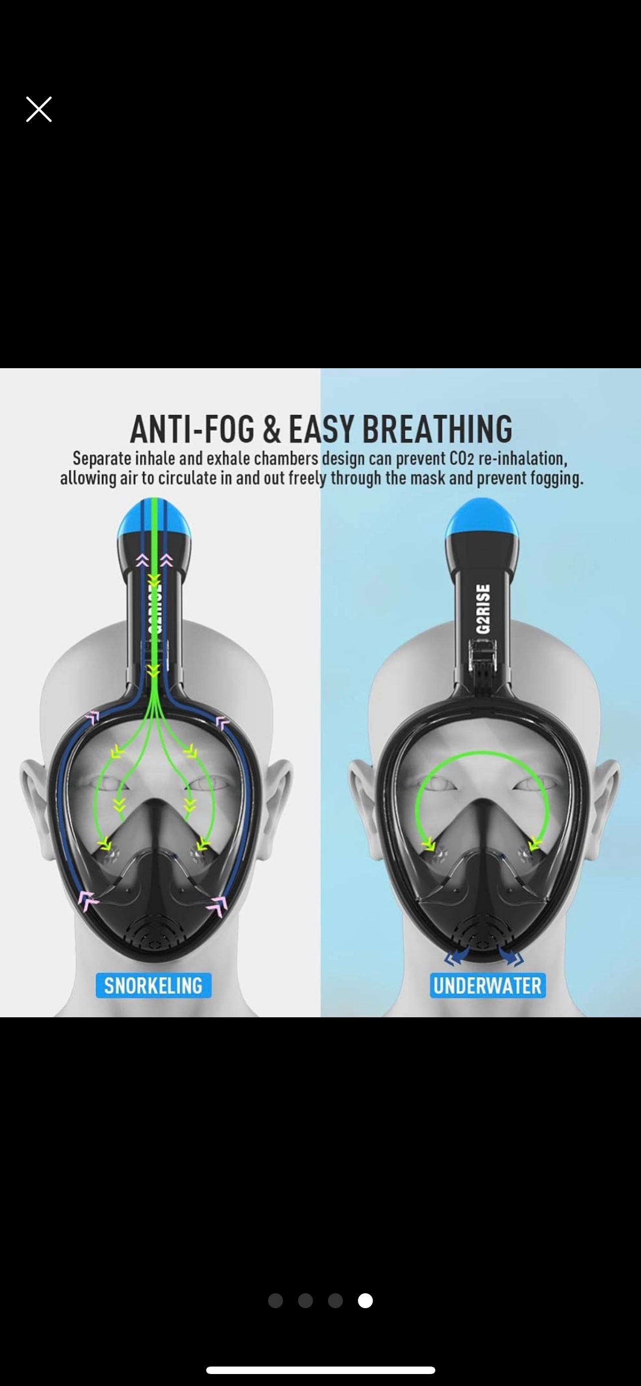 G2 rise full face snorkel mask, adults/kids - photo 4