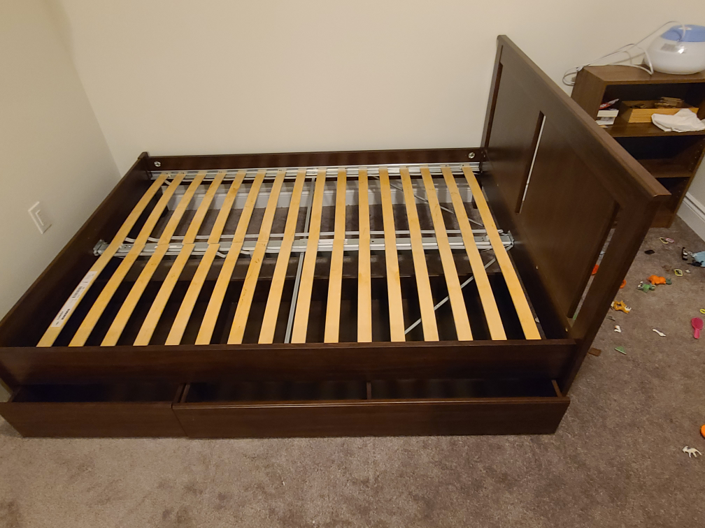 full size ikea bed frame with storage. - photo 3