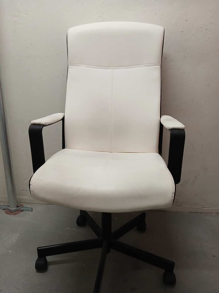 white leather chair