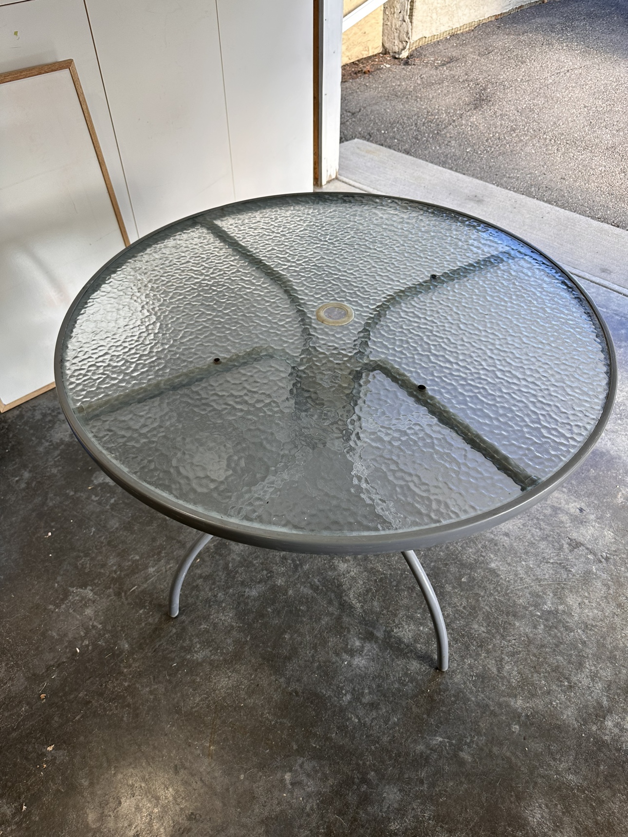 Round Glass Patio Table
