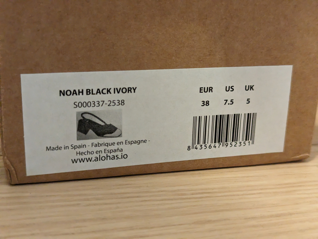 Alohas Noah Black Ivory Shoes Size 38/8W image indicator(3)