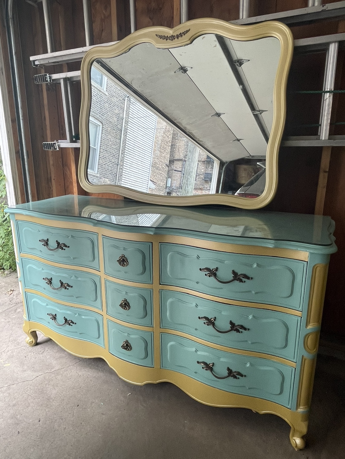 Two dressers and mirror, fully restored antiques - photo 4