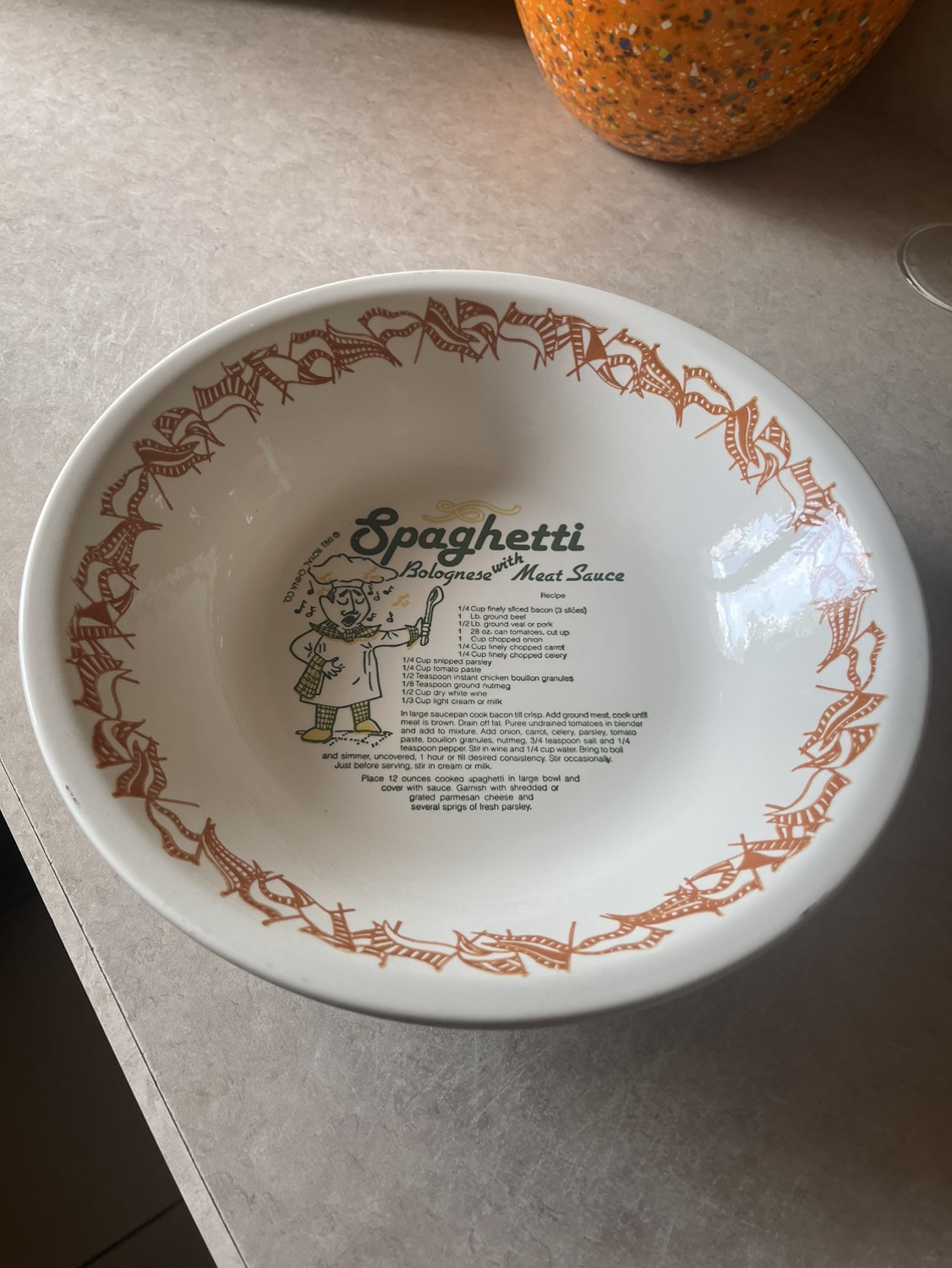 Vintage 1983 Italian Spaghetti bowl