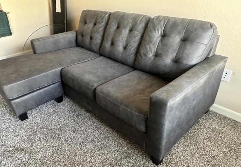 Gunmetal grey sofa with reversible chaise - photo 5