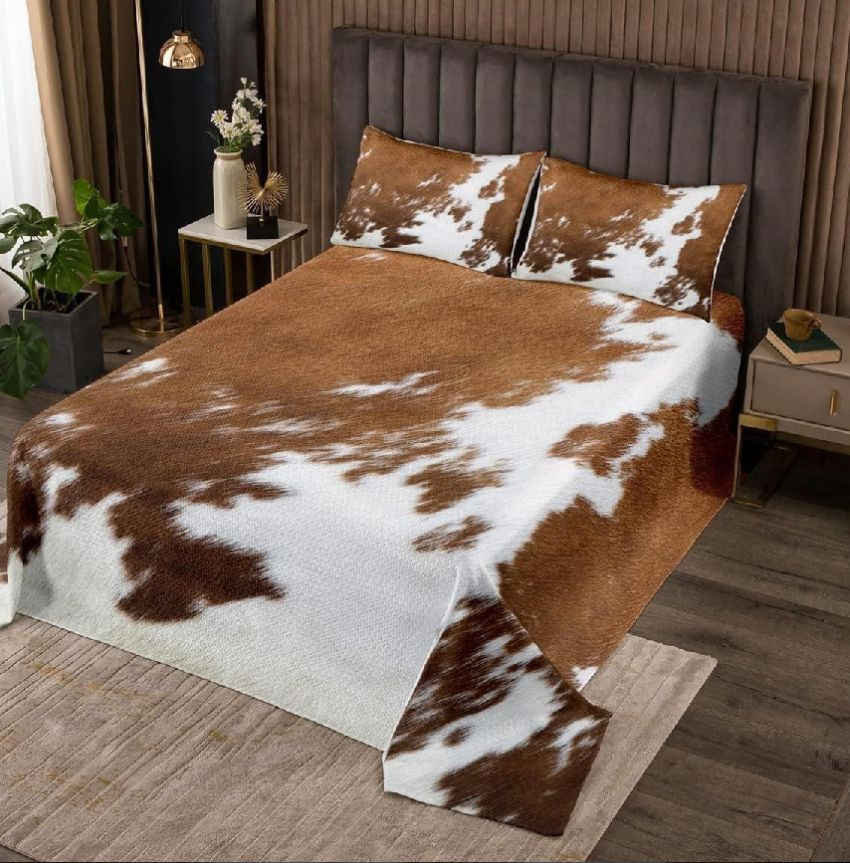 SEALED-Cowhide Pattern Twin Bedspread thumbnail