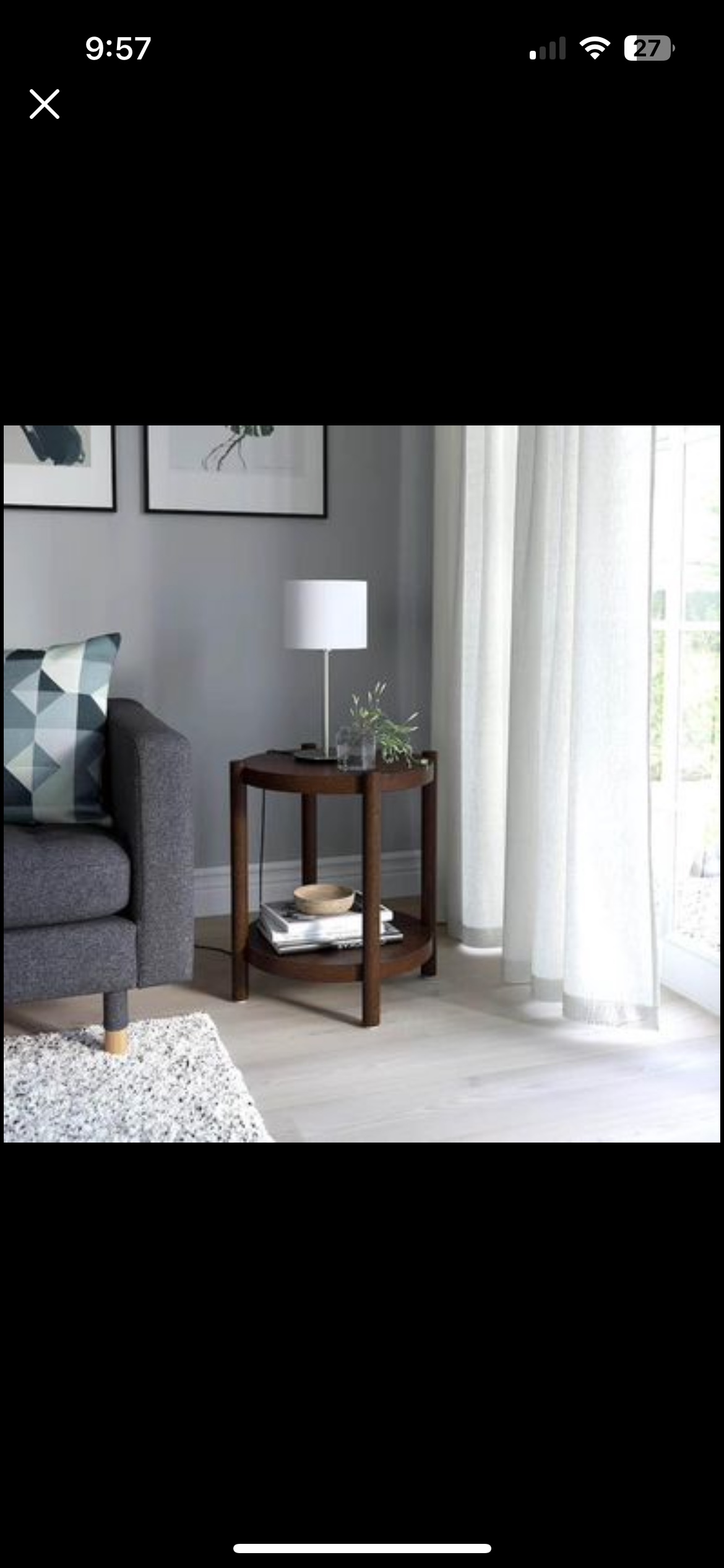 LISTERBY- Corner side table Side table, dark brown beech veneer - photo 3