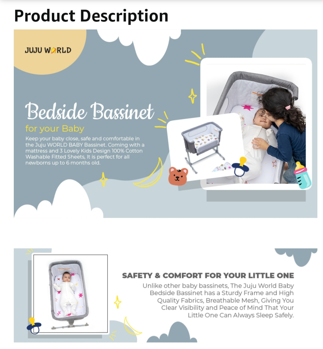 Juju World Baby Bedside Bassinet - Portable - photo 4