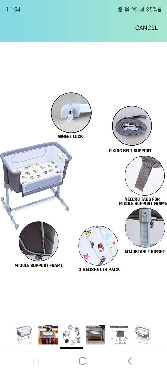 Juju World Baby Bedside Bassinet - Portable