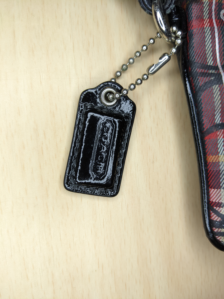 COACH Handbag Wristlet Wallet Poppy Tartan Plaid Vintage Rare image indicator(7)