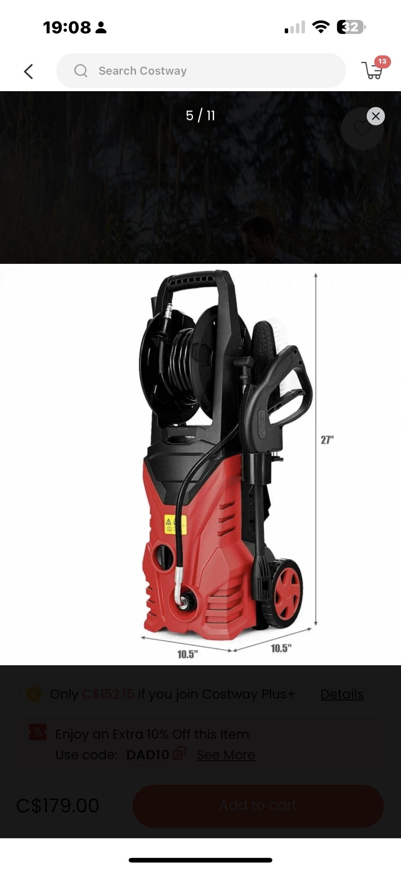 Costway 2030 PSI 1800W High Pressure Washer w/Hose Reel