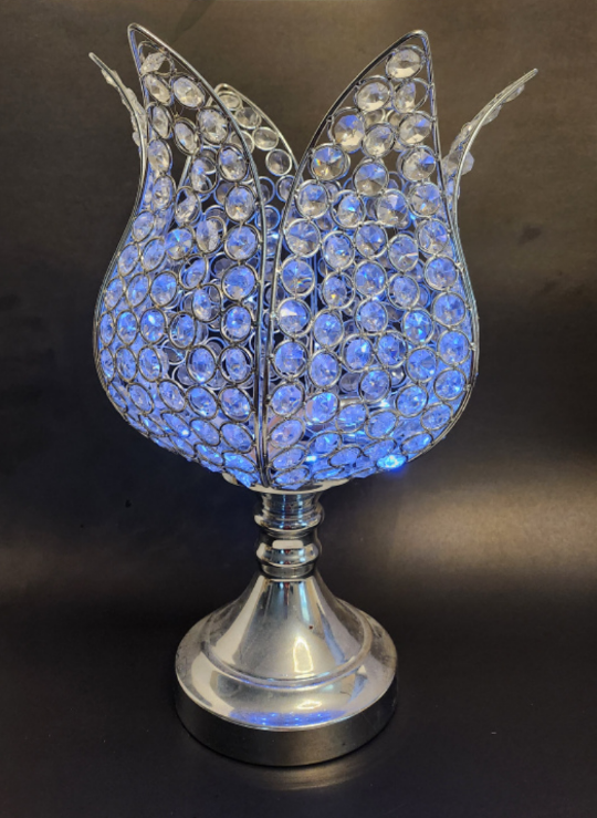 Tulip Crystal and Silver Metal Center Piece - photo 2