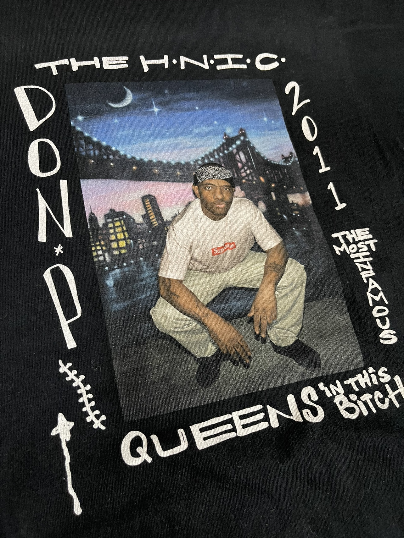 2011SS Supreme Pordigy Mobb Deep HNIC Photo Tee Black Vintage thumbnail
