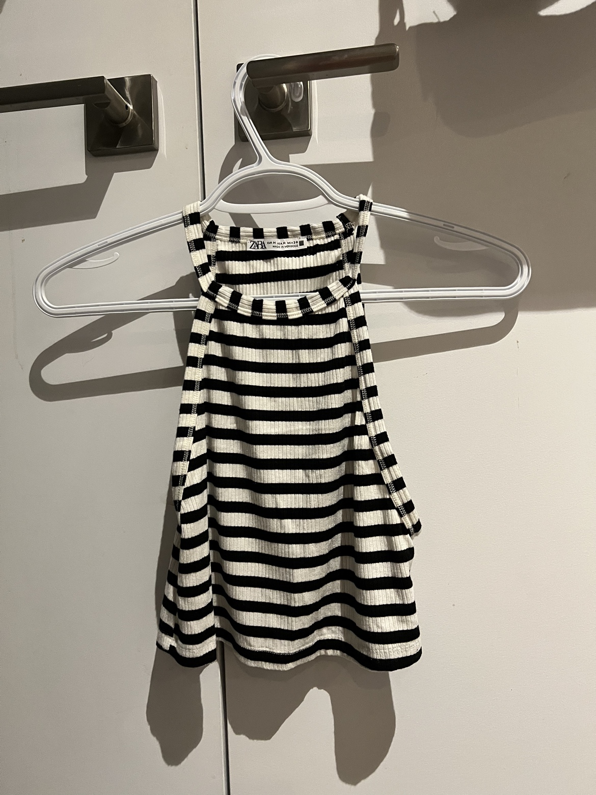 Black and white striped tank top