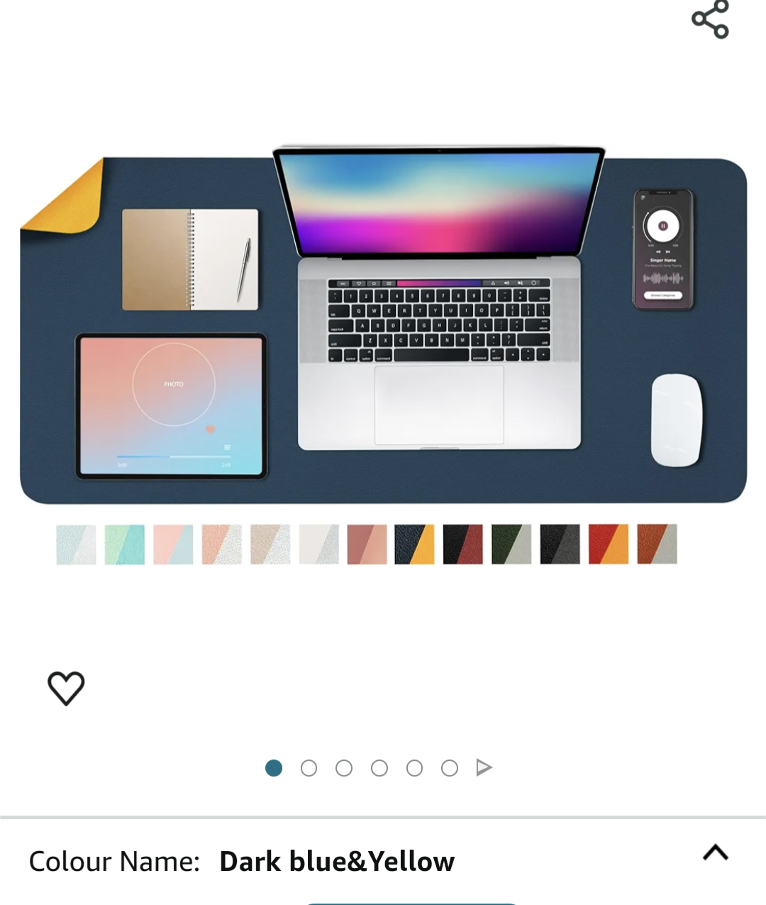 Reversible PU leather desk mat - photo 2