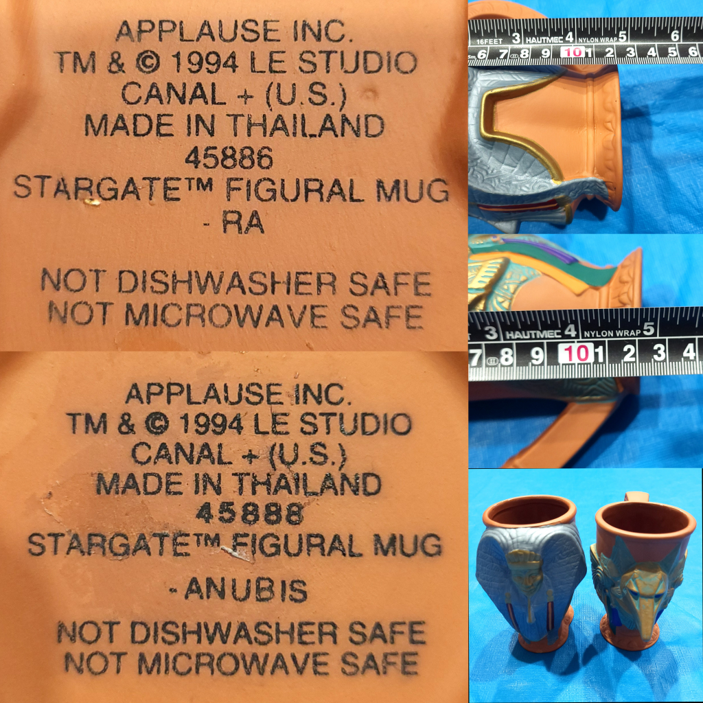 Vintage 90s Stargate Cup Mug Ra Anubis Egyptian Collectors image indicator(2)