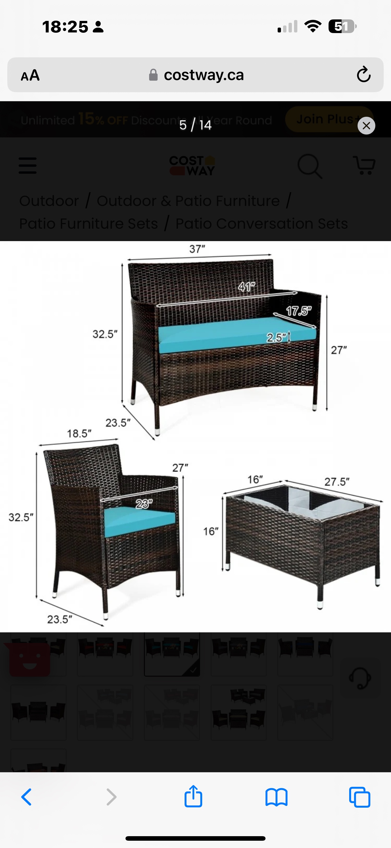 62% off 4 pieces outdoor rattan sofa set with glass coffee table - photo 2