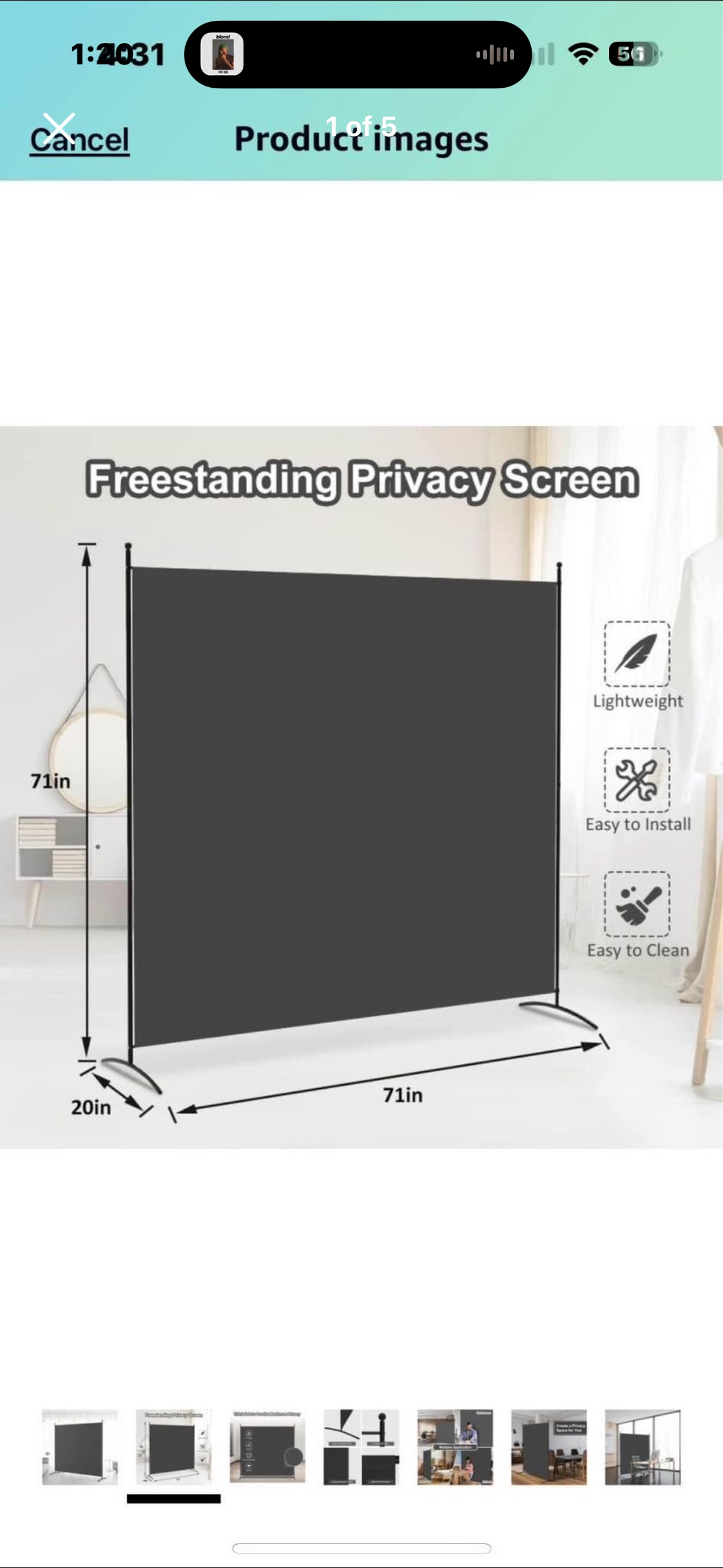 Room divider panel