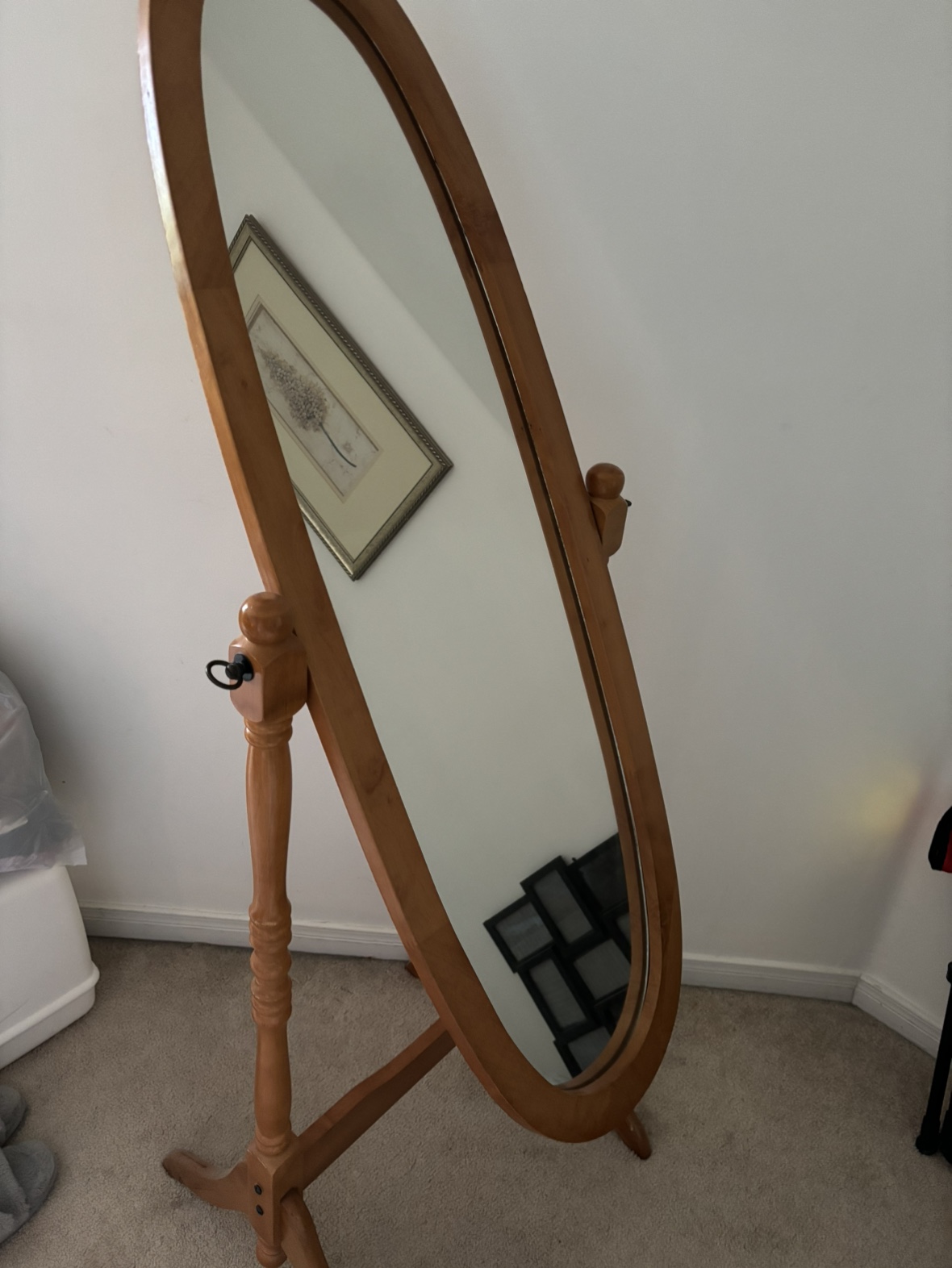 Mirror with a stand, Oak colour 5 feet tall - photo 4