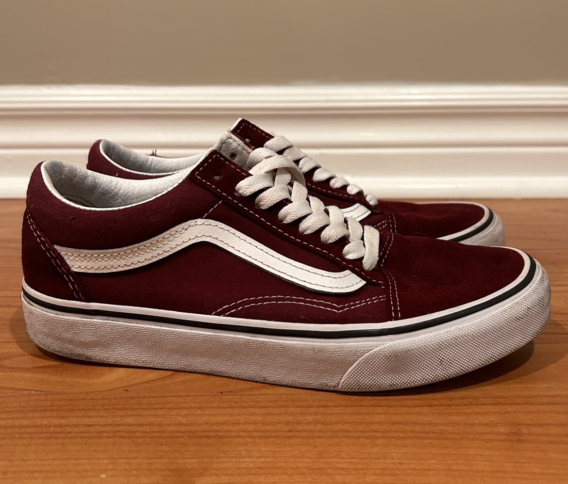 Dark Red Vans Size 7 Men/8.5 Women (39 EUR)