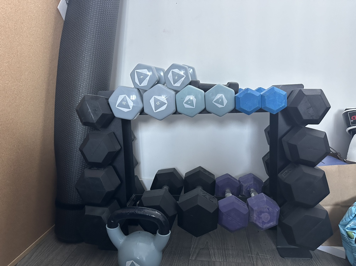 Dumbbell set and rack