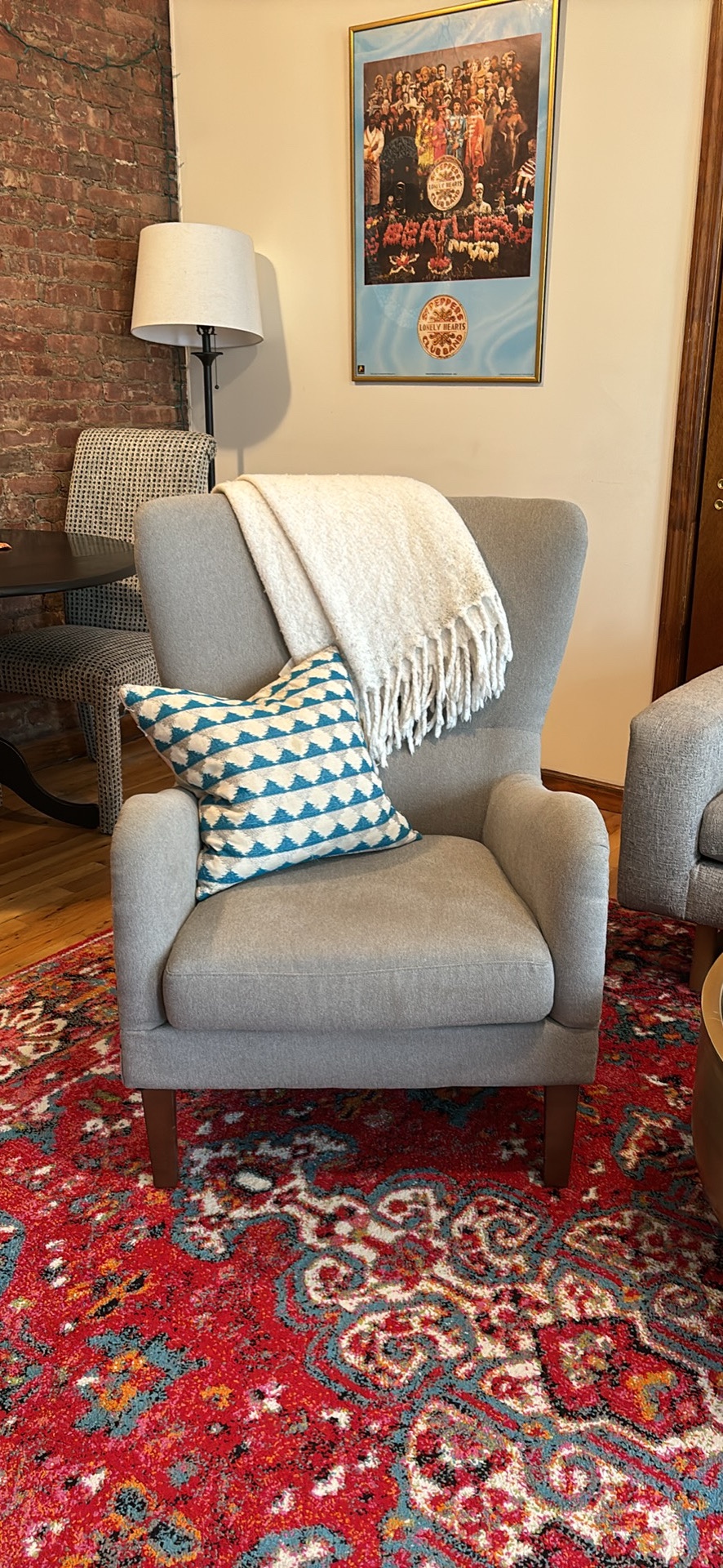Wingback gray chair
