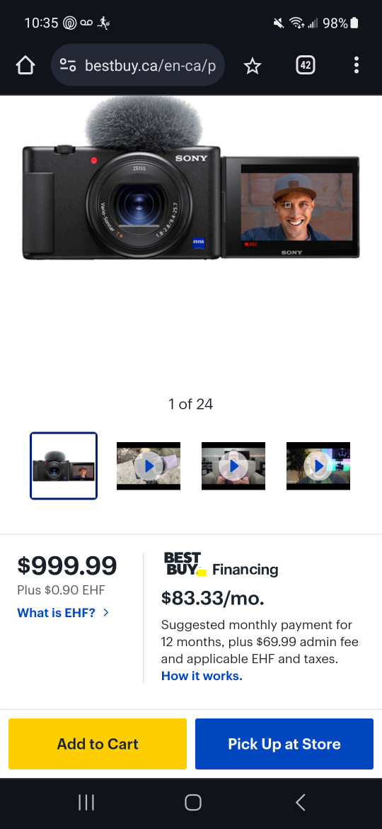 Sony Cyber-shot ZV-1 Digital Camera - Black - photo 2