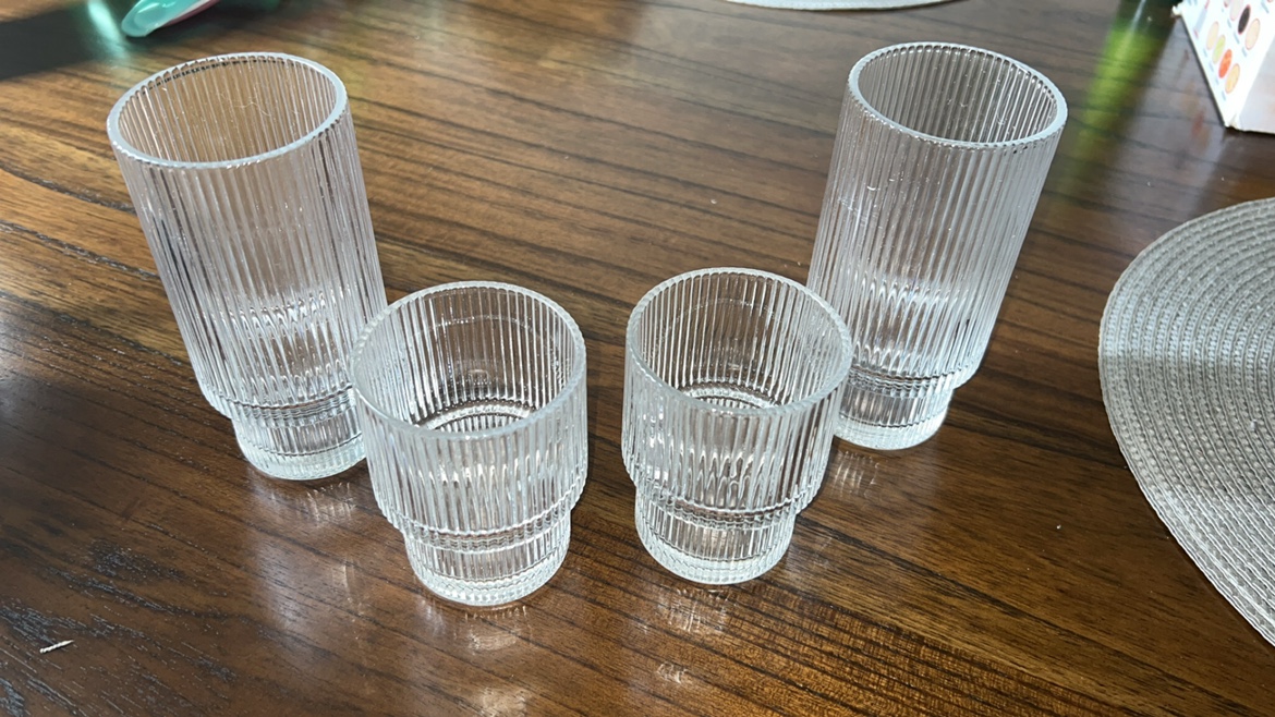 Ribbed glass cups - photo 2