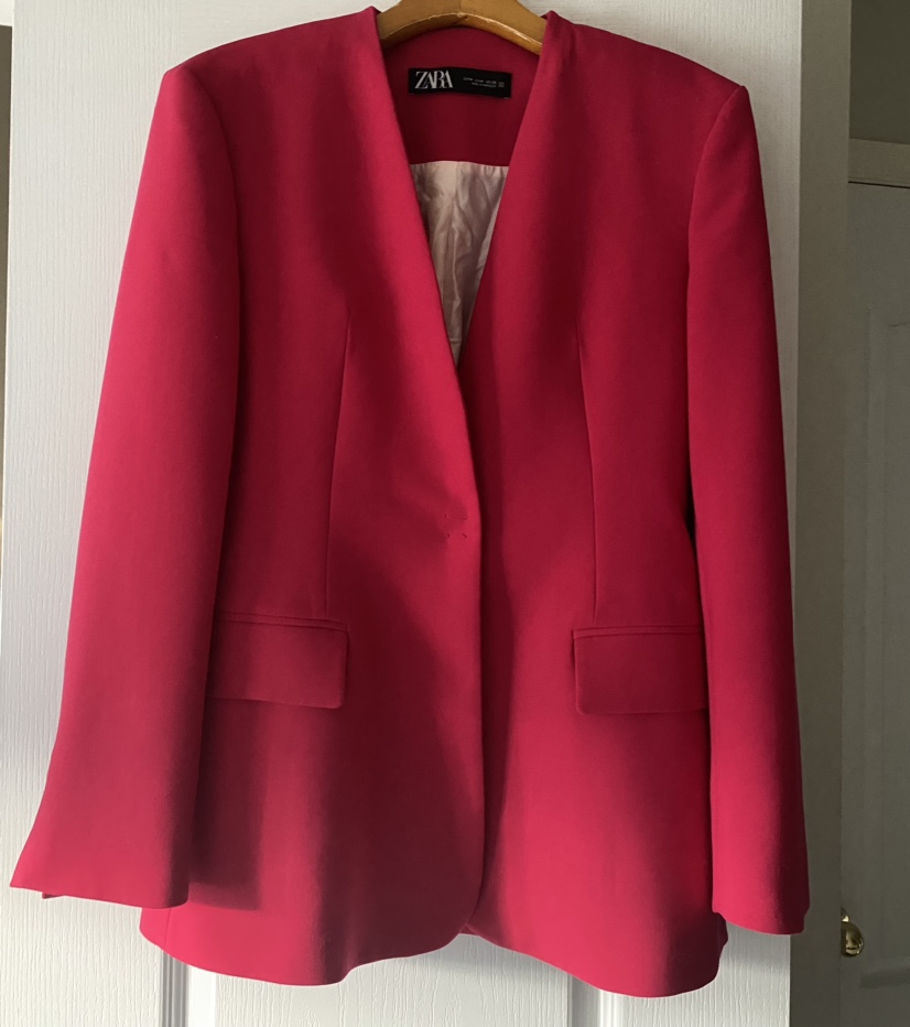 ZARA LAPELLESS FITTED BLAZER SZ M image indicator(2)