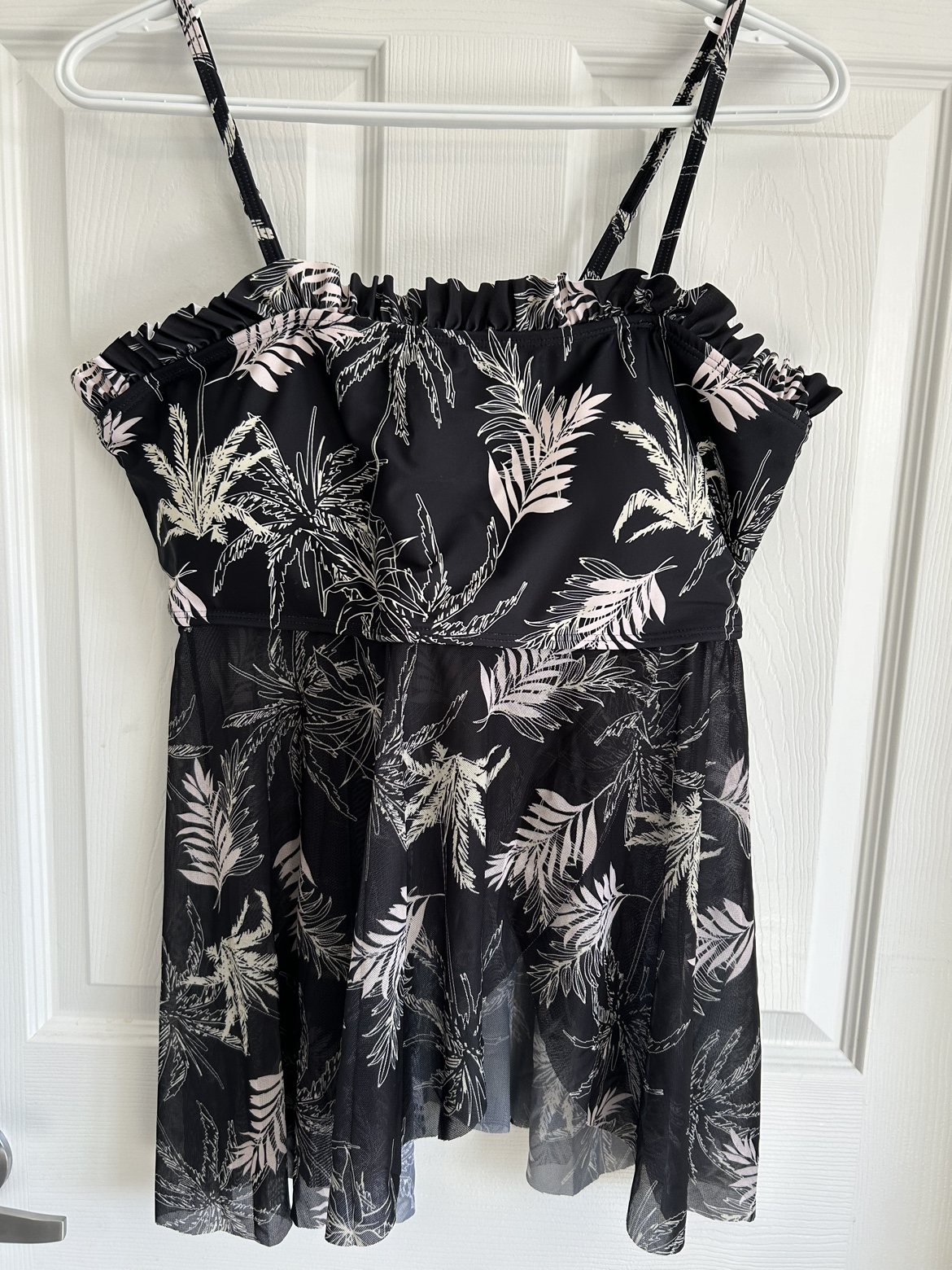 Shein plus frill trim high waist bikini swimsuit XL/1X thumbnail