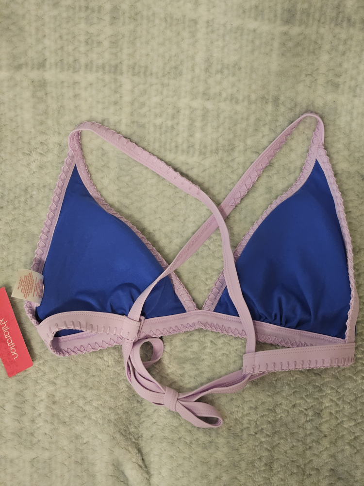 BNWT: D/DD Bathing suit Bikini Top Lilac/Blue - photo 3