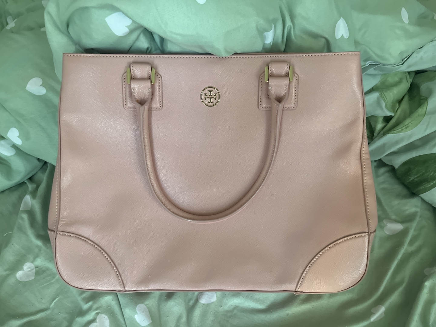pink tory burch tote bag thumbnail