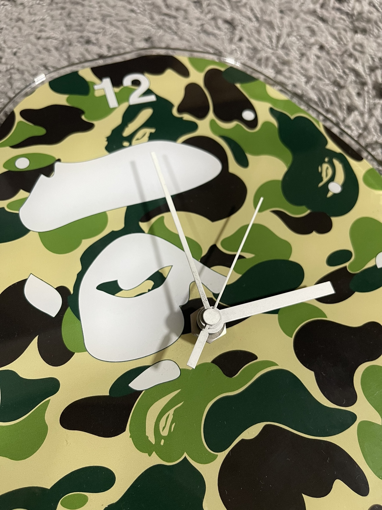BAPE ABC Camo Ape Head Wall Clock Green - photo 2
