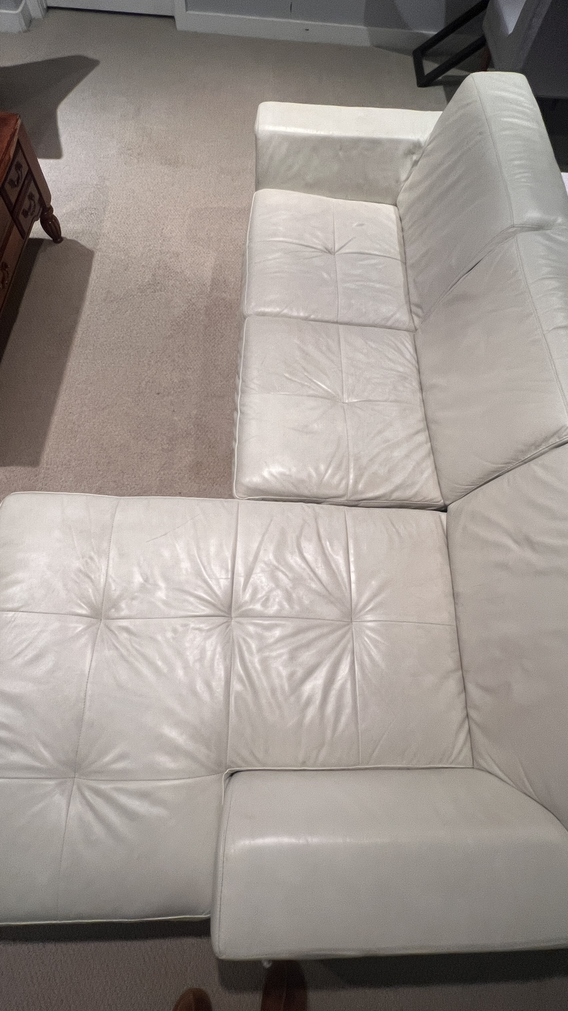 White leather sectional - photo 4