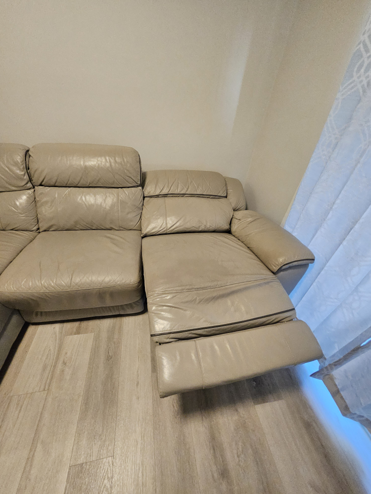 3 pc real leather sofa with power recliner - photo 2