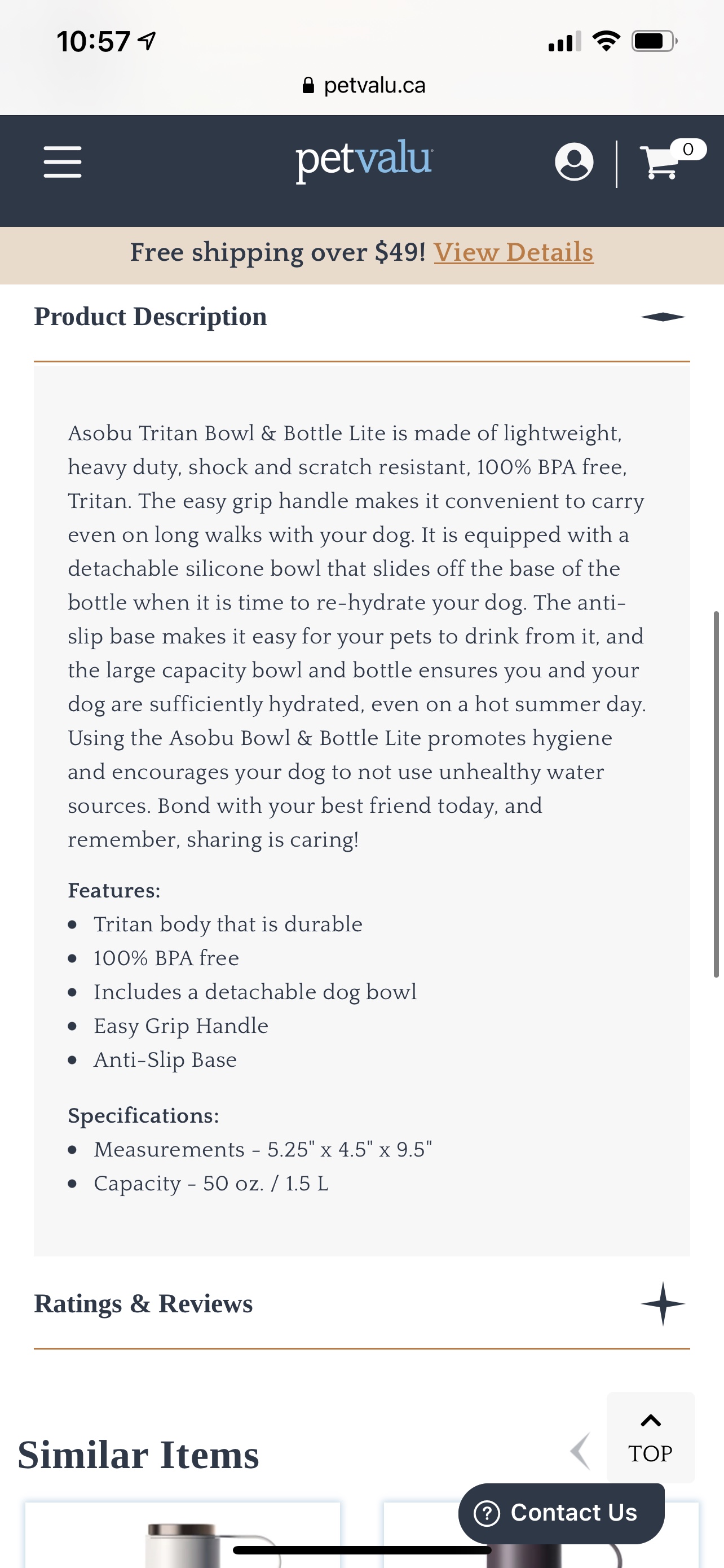 Dog Water Bottle with Detachable Bowl (New) - photo 3