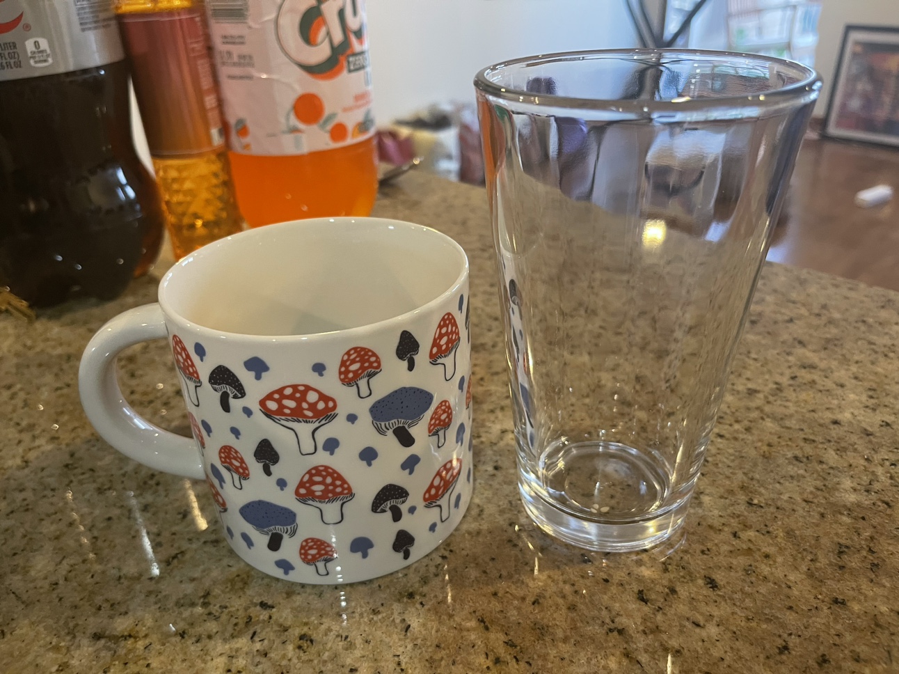 Glass and cup