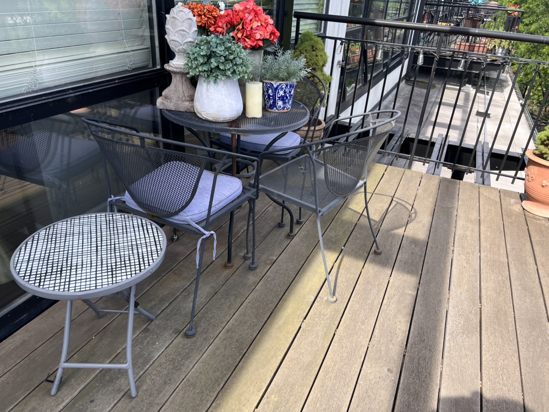 Outdoor bistro table and chairs and small table. - photo 3