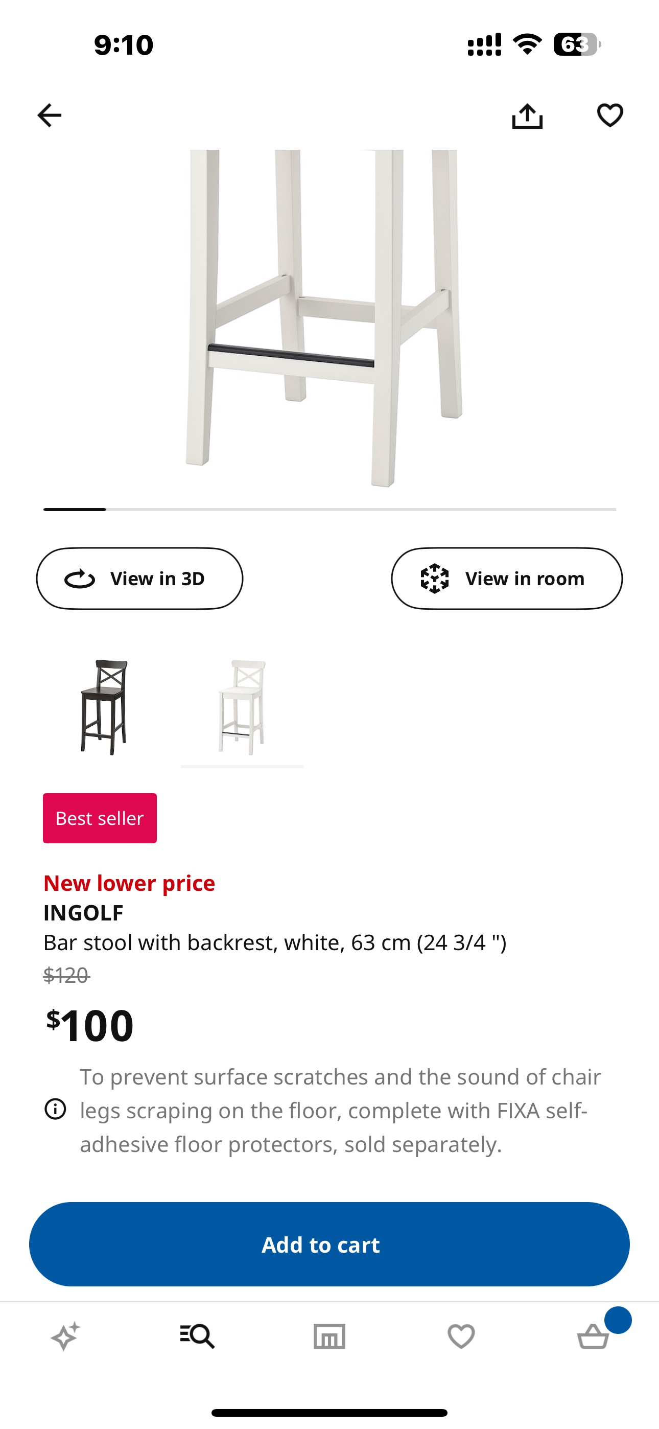 Ikea ingolf bar chair x2 - photo 2